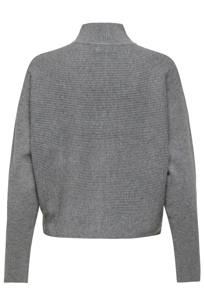 JDYPRIME LIFE L/S HN BAT. PULL. KNT 15351898 MEDIUM GREY MELANGE